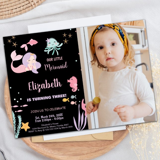 Photo 3rd Our Little Mermaid Birthday Invitations (Photo 3rd Our Little Mermaid Birthday Invitations)