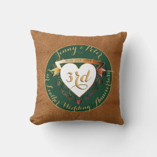 Photo 3rd Wedding Anniversary Leather Image Throw Cushion