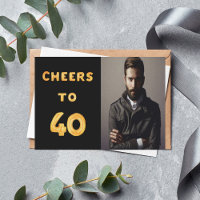 Photo 40th birthday party cheers gold balloon text