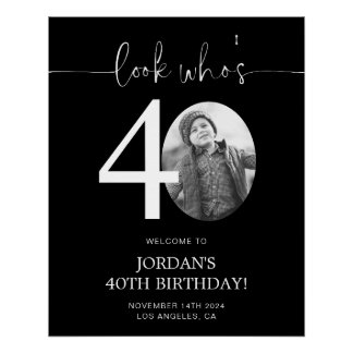 Photo 40th Birthday Welcome Sign | Look Who's 40