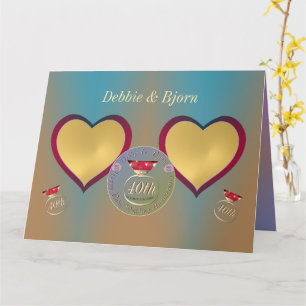 Photo 40th Wedding Anniversary "Then and Now" Card
