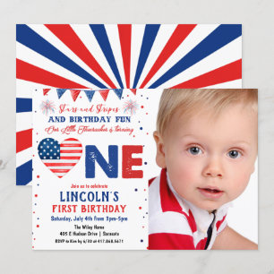 PHOTO - 4th of July 1st Birthday Invitation