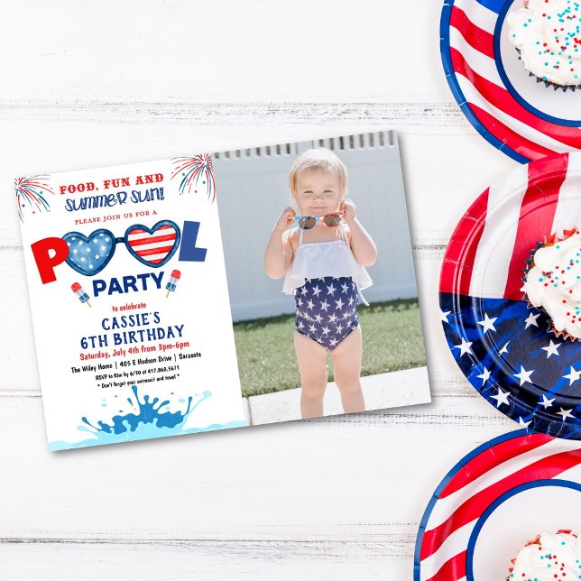 PHOTO - 4th of July Birthday Party Invitation (Creator Uploaded)