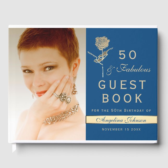 Photo 50 and Fabulous Birthday Guest Book (Front)