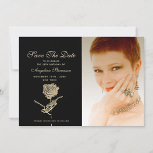 Photo 50th Birthday Chic Black Save The Date