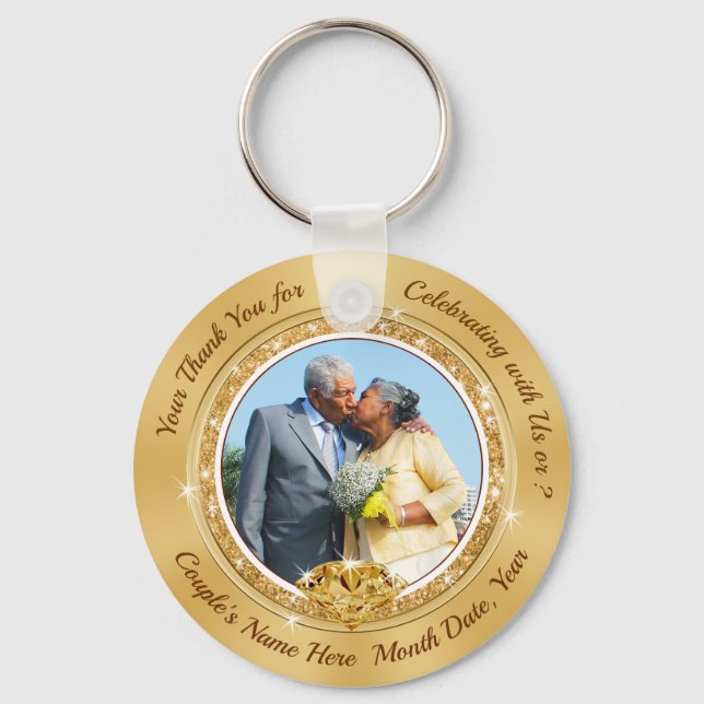Photo 50th Wedding Anniversary Giveaways Favors Key Ring (Front)