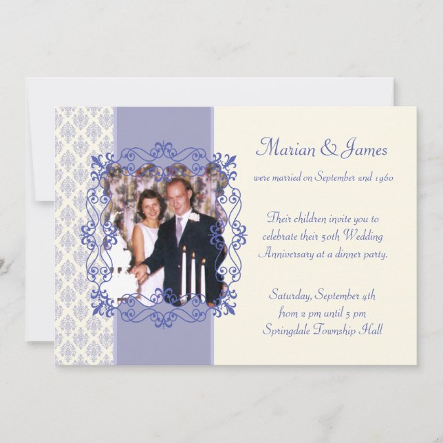 Photo 50th Wedding Anniversary Party Invitation (Front)