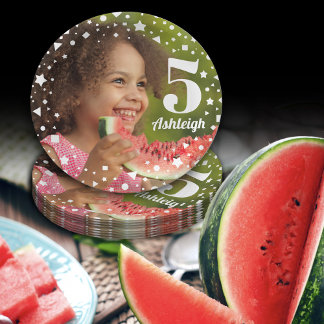 Photo 5th Birthday Paper Plate