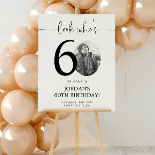 Photo 60th Birthday Welcome Sign Look Who's 60