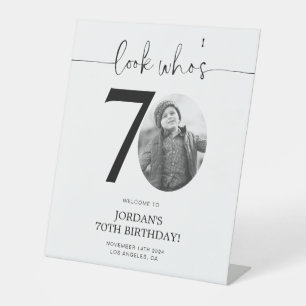 Photo 70th Birthday Welcome Sign   Look Who's 70