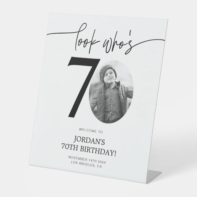 Photo 70th Birthday Welcome Sign | Look Who's 70 (Front)