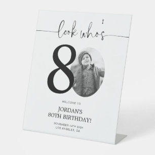 Photo 80th Birthday Welcome Sign   Look Who's 80