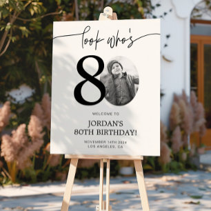 Photo 80th Birthday Welcome Sign   Look Who's 80