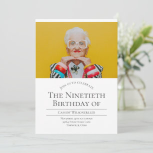 Photo 90 Birthday  Invitation