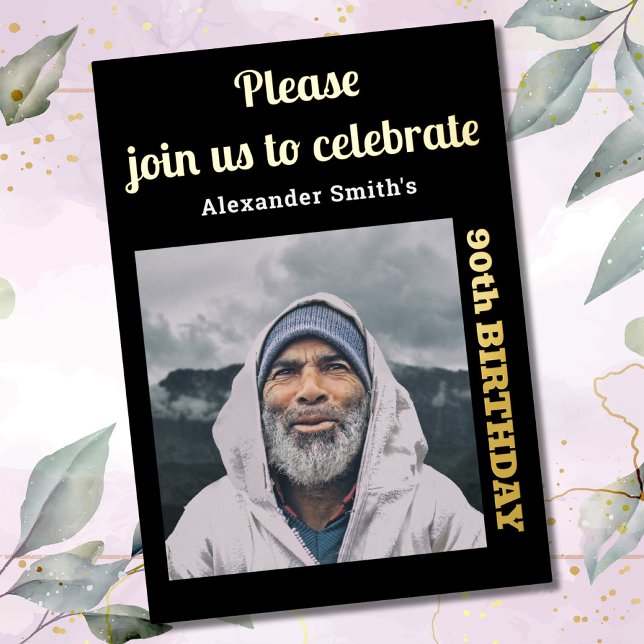 Photo 90th Birthday Black Gold (Creator Uploaded)