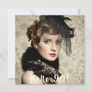 Photo 90th birthday party hello 90 invitation