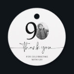 Photo 90th Birthday Thank You Favour Tags<br><div class="desc">Add a personal touch to your party favours with this customisable 90th birthday favour tag! Designed to make your milestone celebration extra special, this tag allows you to add your own photo and personalise the text for a unique keepsake. Perfect for attaching to party favours, gift bags, or thank-you gifts,...</div>