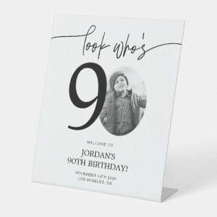 Photo 90th Birthday Welcome Sign Look Who's 90