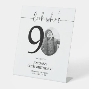 Photo 90th Birthday Welcome Sign Look Who's 90