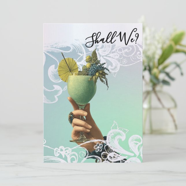 *~* PHOTO A101 Ornate Cocktail 2 BACHELORETTE  Invitation (Standing Front)