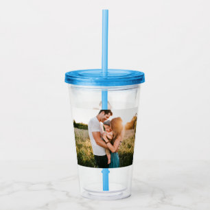 Photo Acrylic Tumbler With Straw