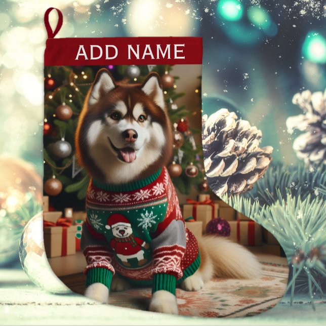 Photo Add Name Large Christmas Stocking (Creator Uploaded)