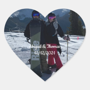 Photo Add Your Own Photo Wedding Engagement Couple Heart Sticker