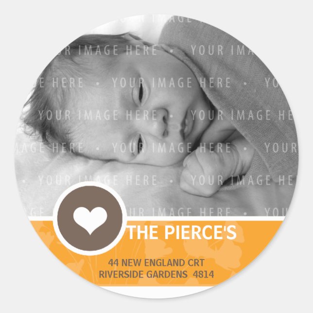 PHOTO ADDRESS SEALS :: heart spot 4 (Front)