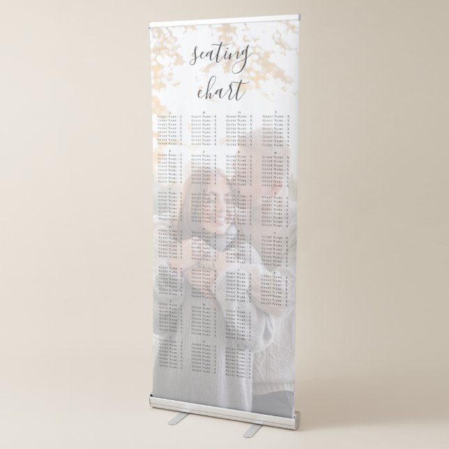 Photo Alphabetical Wedding Seating Chart  Retractable Banner (3/4)