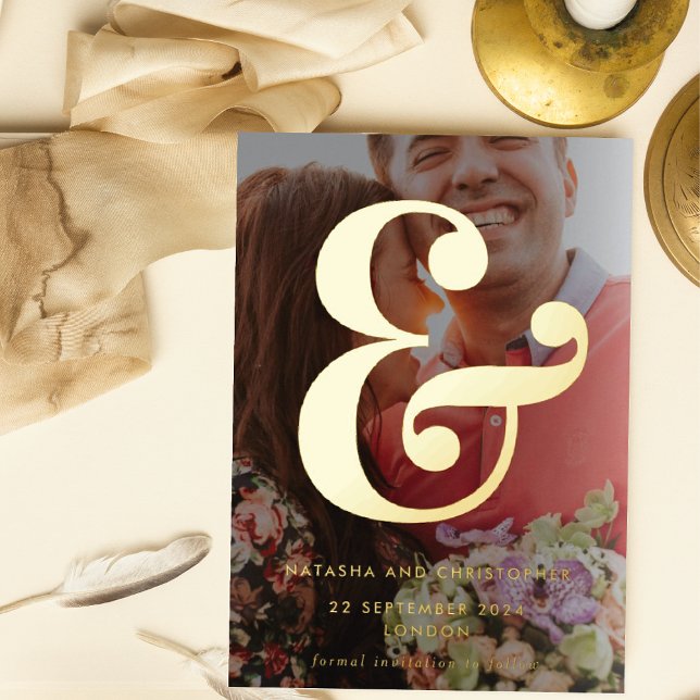 Photo Ampersand Vellum Overlay Style Save the Date (Creator Uploaded)