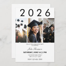 Photo and Black Typography Graduation Party