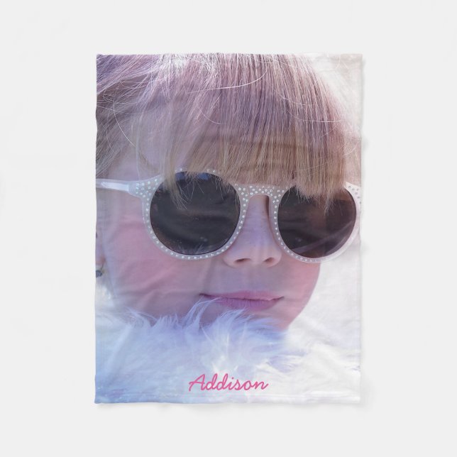Photo And Name Fleece Blanket Soft And Cosy Gift (Front)