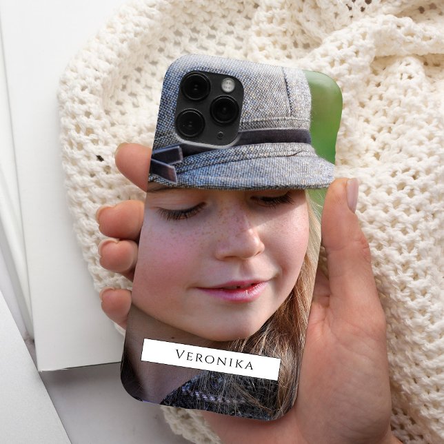 Photo and name personalised modern typography iPho Case-Mate iPhone Case (Creator Uploaded)