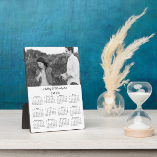 Photo and Names Personalized 2026 Calendar Plaque