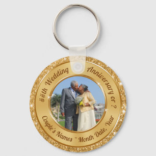 Photo and Personalised 50th Anniversary Favours Key Ring