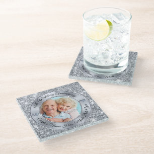 Photo and Personalised 60th Anniversary Coasters