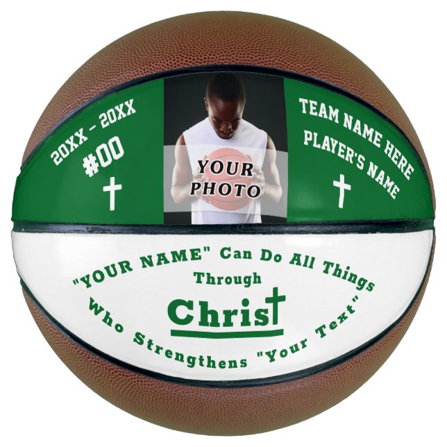 Photo and Personalised, Bible Verse Basketball (Front)