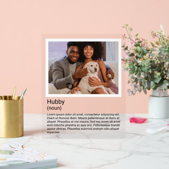 Photo and Personalised Description Change Text  Acrylic Sign (Wedding)