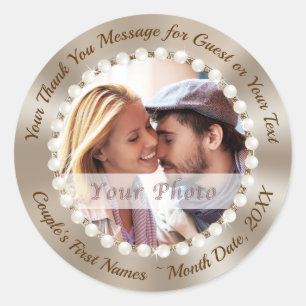 PHOTO and Personalised Stickers for Wedding Favour
