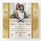 Photo and Personalised Wall Clock Wedding Gift, 