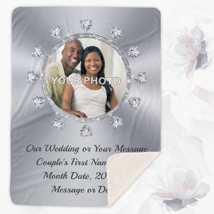 PHOTO and Personalised Wedding Blankets Throws
