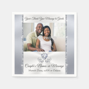 Photo and Personalised Wedding Cocktail Napkins