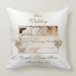 Photo and Personalised Wedding Cushion, Mr and Mrs Cushion