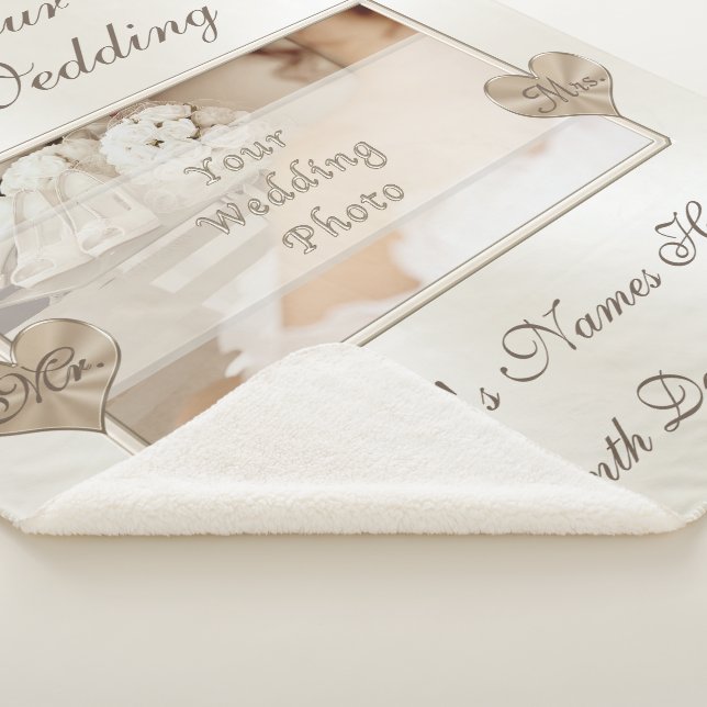 Photo and Personalised Wedding Throw Blanket (3/4)