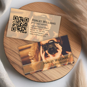 Photo and QR Code Photographer Business Card