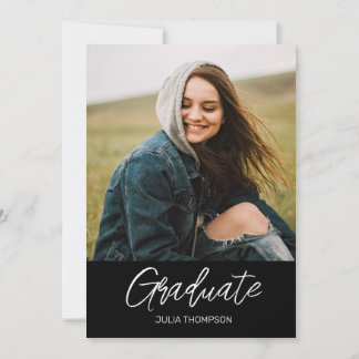 Photo and Script Typography Graduation Party Invitation