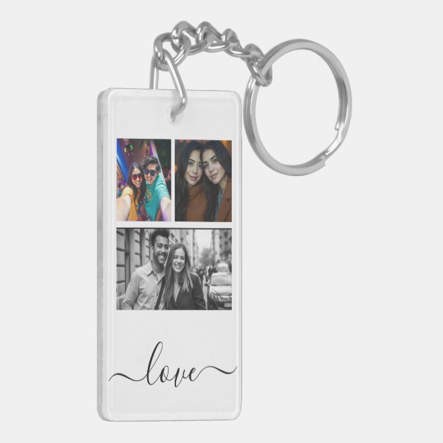  Photo and Text 4 Photo Collage  Key Ring (Back Left)
