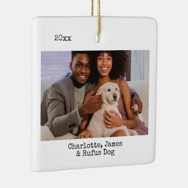 Photo and Text Custom Personalised Ceramic Ornament (Right)
