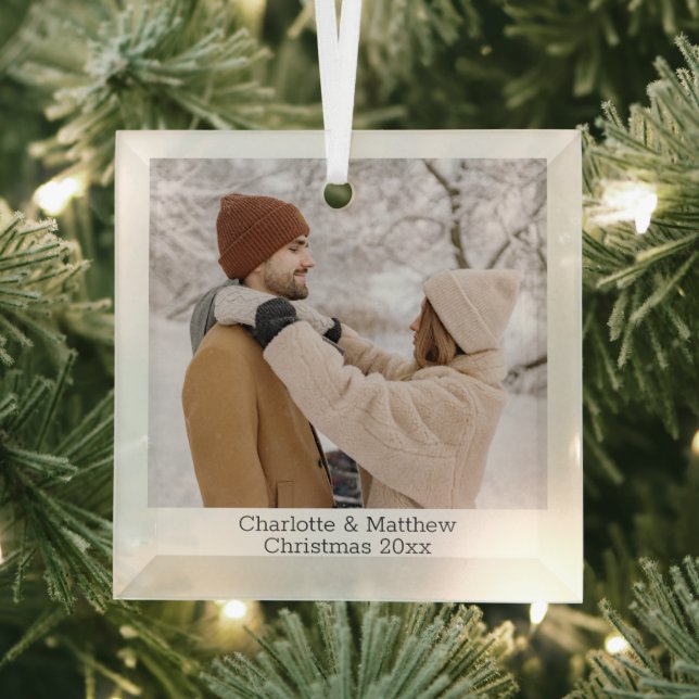 Photo and Text Custom Personalised Glass Tree Decoration (Insitu)