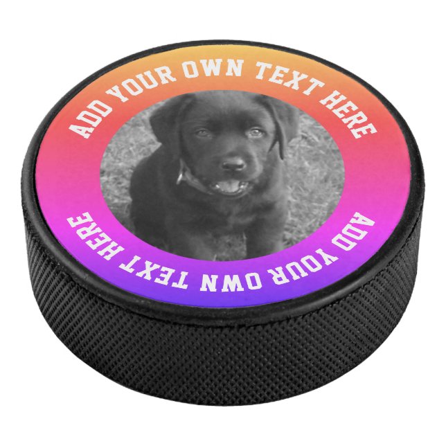 Photo And Text Personalised Unique Hockey Puck (3/4)